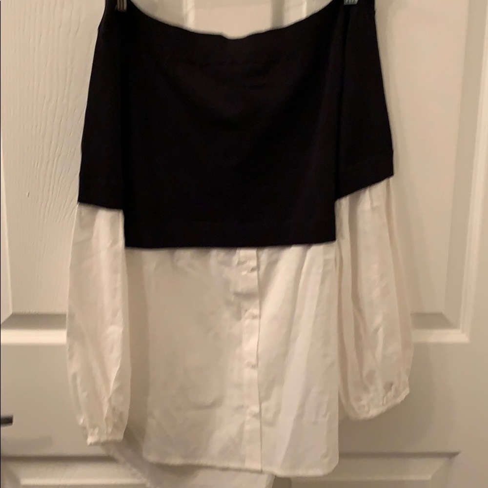 Trouve Black & White combo shirt